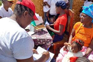 Nurses in Haiti with young patients 