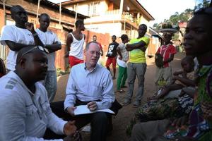 Paul Farmer with Ebola survivors Sierra Leone