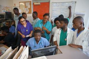 Doctors at University Hospital in Mirebalais, Haiti