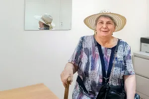 Sania visiting the Many Voices project in August 2024. 