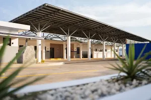 The waiting pavilion at the Maternal Center of Excellence.