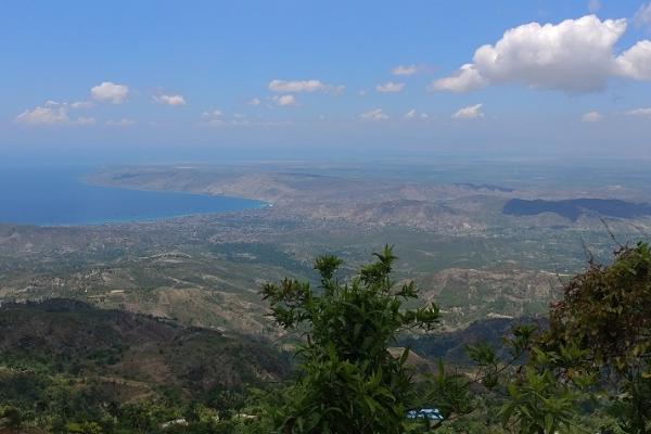 View of the rolling hills in Haiti’s Lower Artibonite 