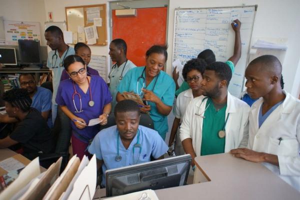 Doctors at University Hospital in Mirebalais, Haiti