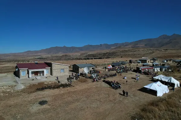 Prime Minister of Lesotho Ntsokoane Matekane led an opening ceremony of the new maternal waiting home at PIH-supported Lebakeng Health Center in June 2024. 