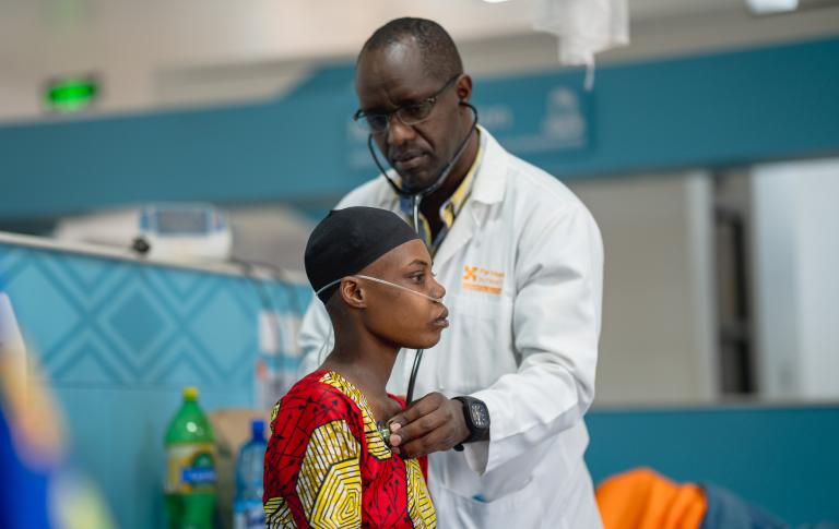 Patient was diagnosed with breast cancer with lung metastasis.