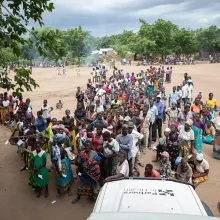 PIH staff provide clinical services at Somo, Chikwawa, where a camp for displaced Cyclone Freddy survivors has been established.