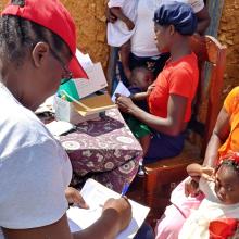 Nurses in Haiti with young patients 