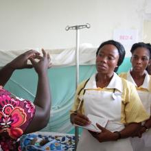 PIH Liberia’s maternal health lead, teaches Tubman University nursing students