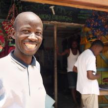 Shop owner in Liberia