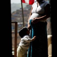 Isabel from Peru with her baby