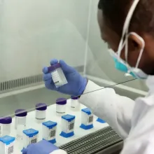 Tsepang Teba works with TB samples.