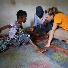 Doctors and patient in Pleebo, Liberia