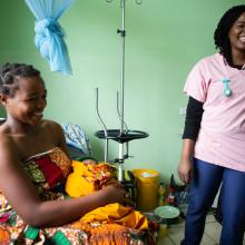 Mother with newborn at Neno District Hospital, Malawi