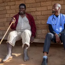 PIH’s non-communicable disease (NCD) team visits Richard Mavuto and his family at their home in Chidakusani