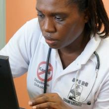 Dr. Ruth Damuse, oncology program director for Partners In Health’s Haitian sister organization, Zanmi Lasante