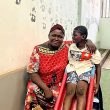Juliet Thomas with her 6-year-old son Hassan.