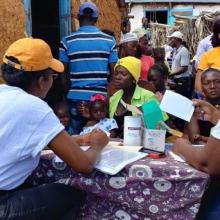 Nurses with patients in Haiti. 