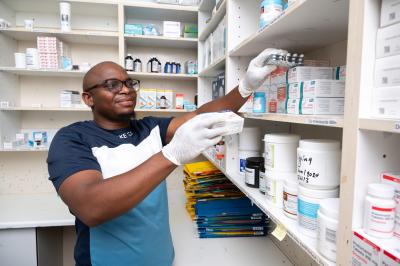 Pharmacy team preparing the medication