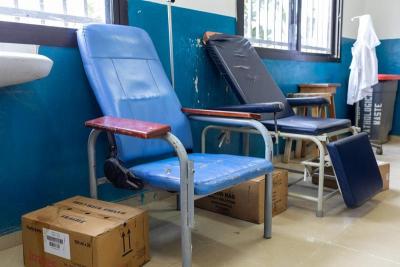 The blood bank now has a dedicated space for blood collection.