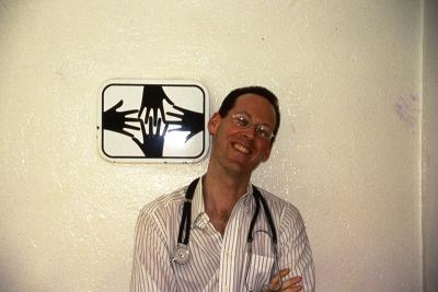 A portrait of a young Dr. Paul Farmer.