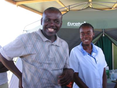 Welser Lambert at a mobile clinic after the earthquake in 2010. 