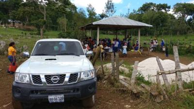 A mobile clinic site in Dubec, Haiti