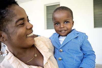 Cherlie St. Fleur and her son, Henry Monay.