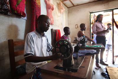 Shop owner in Liberia