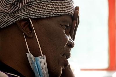 MDR-TB patient Qacha Qabane undergoes an examination during an appointment at the Nkau Health Center in Mohale’s Hoek District, Lesotho.