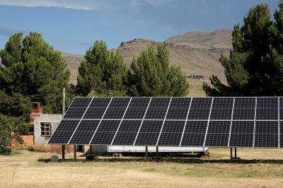 Solar panels at Partners In Health-supported Nkau Health Center in Mohale's Hoek District, Lesotho.