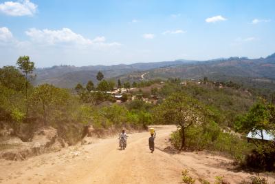 The road between Dambe and Nsambe health centers in Neno District, Malawi