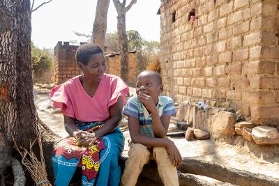 Promise Douglas and his grandmother Crea Karedzera in Malawi. Douglas was diagnosed with Tetralogy of Fallot, a rare heart condition.