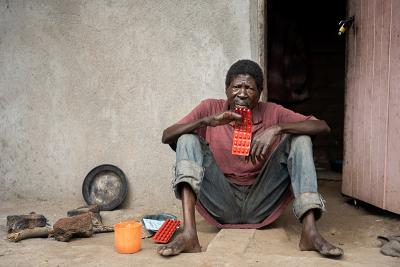 Saulos Metio sits near the Zalewa Health Center.