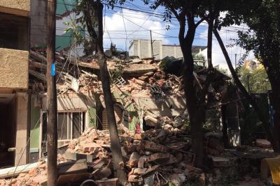 Damage after earthquake in Mexico