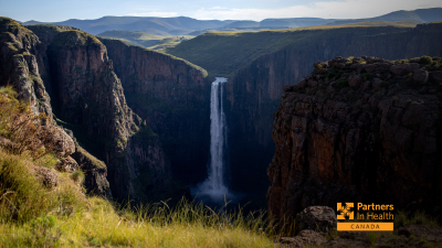 A scenic waterfall in the heart of Maseru District, Lesotho. 