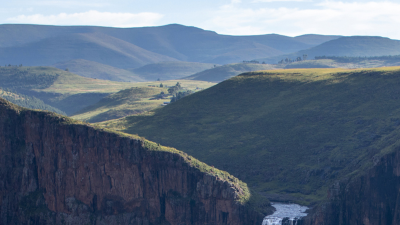 A scenic waterfall in the heart of Maseru District, Lesotho. 