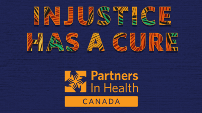 A bold blue background declares “Injustice has a cure.”