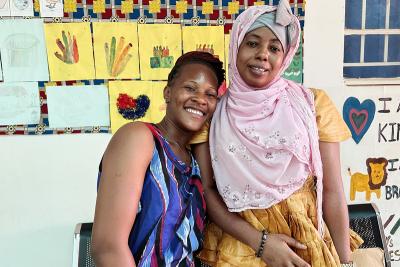 Sia Davies, left, is a mental health nurse, and Kumba Marrah is a clinical nurse at the Child and Adolescent Mental Health (CAMH) unit at the Sierra Leone Psychiatric Teaching Hospital (SLPTH).