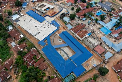 An aerial view of the Maternal Center of Excellence.