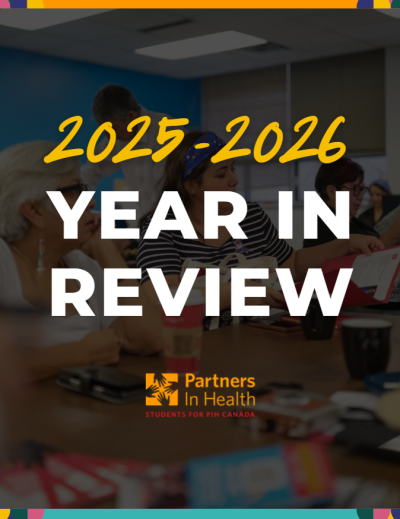 Students For Partners In Health Canada 2025-26 Year In Review Graphic.