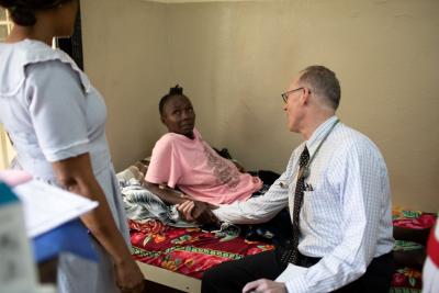 Paul with patients in Sierra Leone