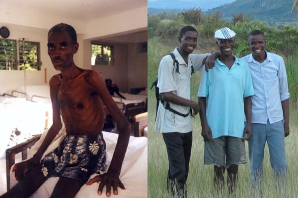 Haitian farmer St. Ker François in 2000 and in 2013.