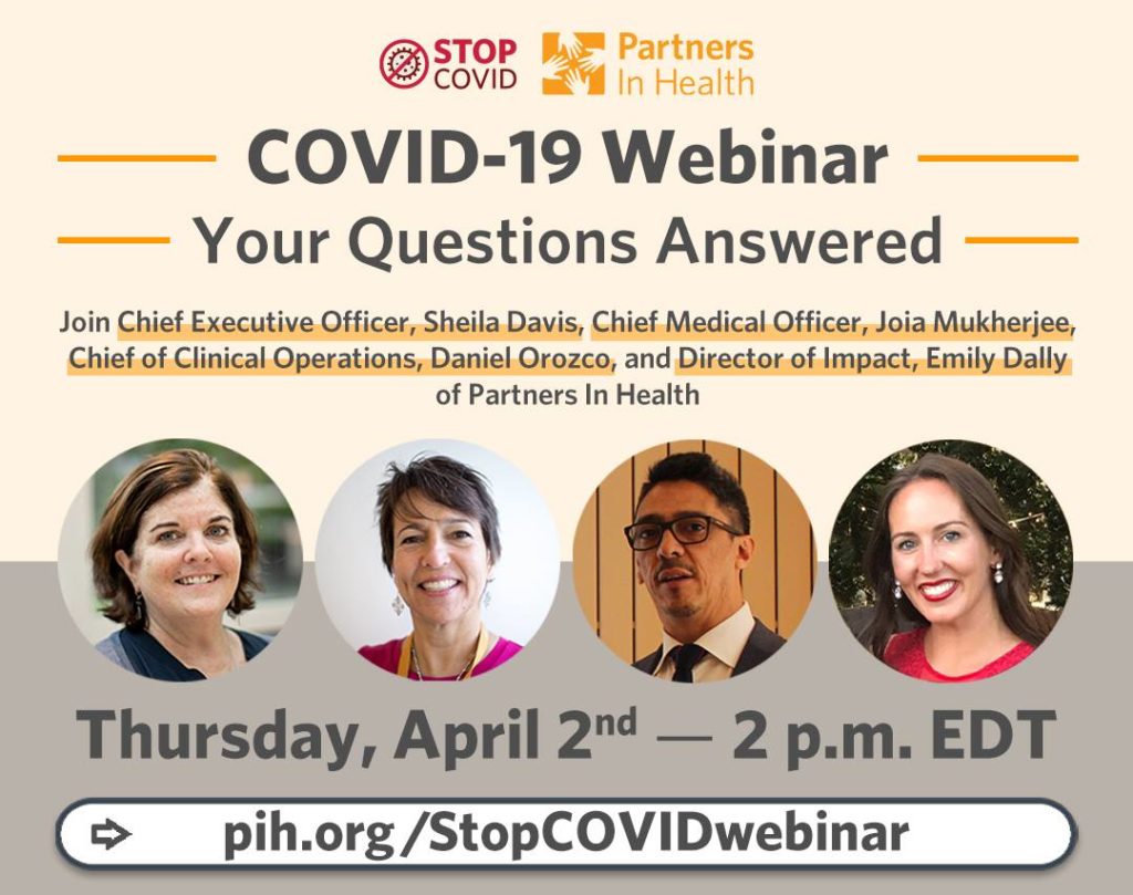 Four PIH experts answer COVID 19 questions in a live webinar.