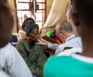 KONO, SIERRA LEONE - JULY 3, 2019: PIH Co-founder and Chief Strategist Dr. Paul Farmer consults on cases for patients like Kindia Jalloh, who was receiving care for HIV and TB at PIH-supported Koidu Government Hospital in Kono District.